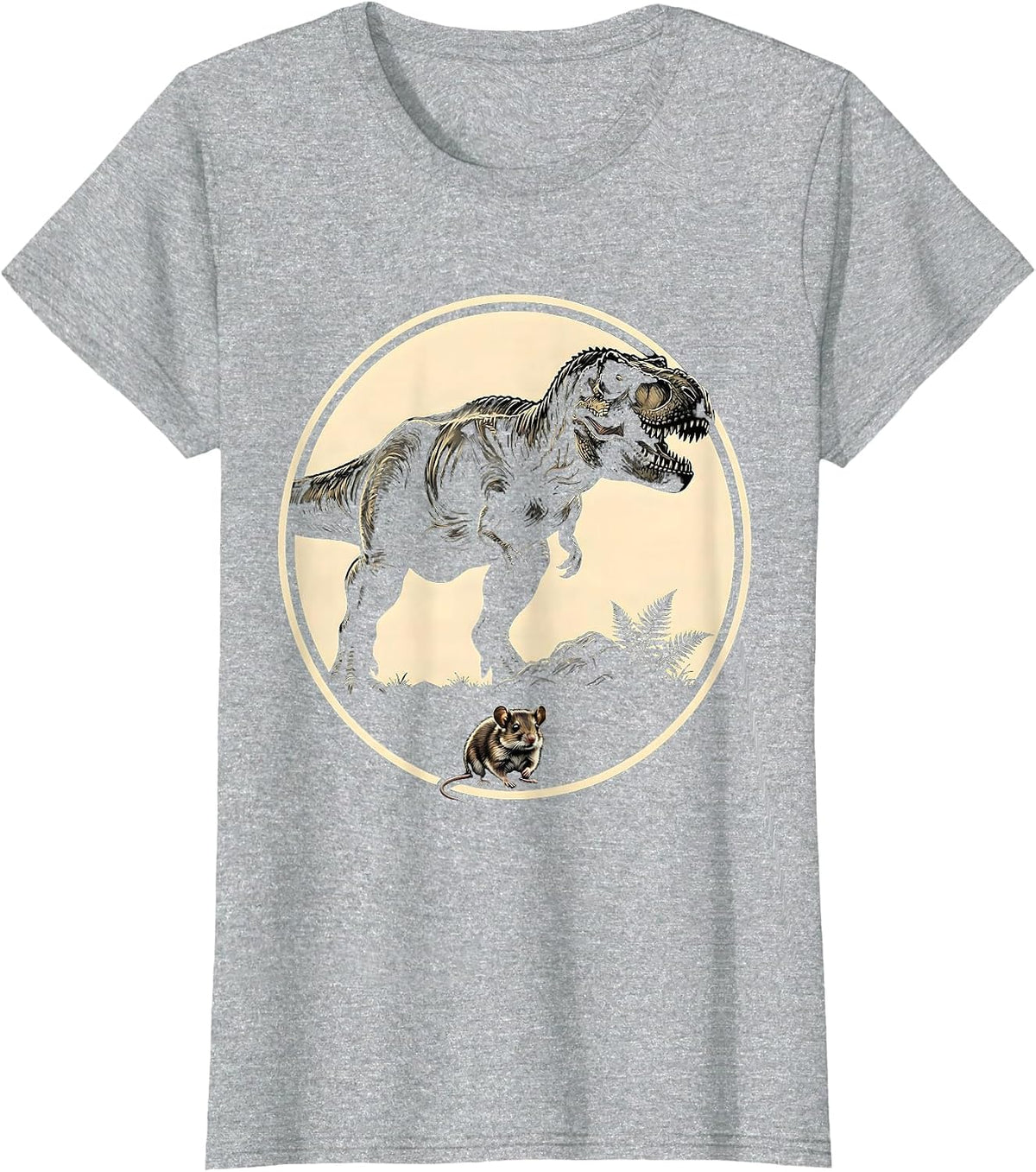 Women's Small Mammal Watches Giant Dinosaur Pass T-Shirt - Heather Grey