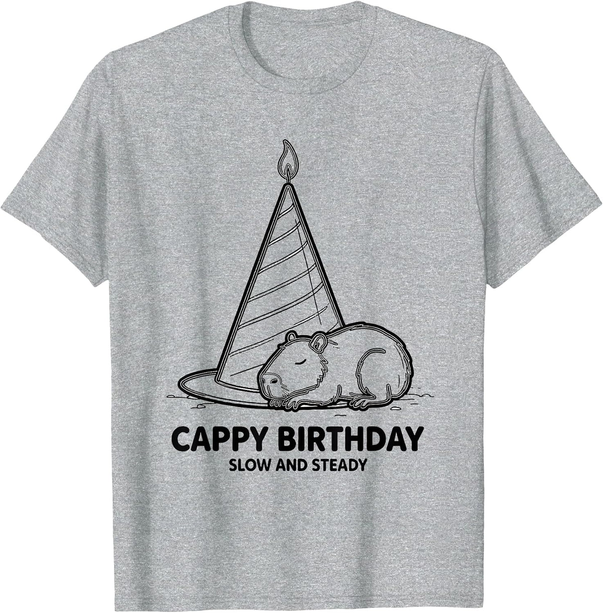 Men's Cappy Birthday Slow And Steady Cute Capybara Birthday Animal T-Shirt - Heather Grey