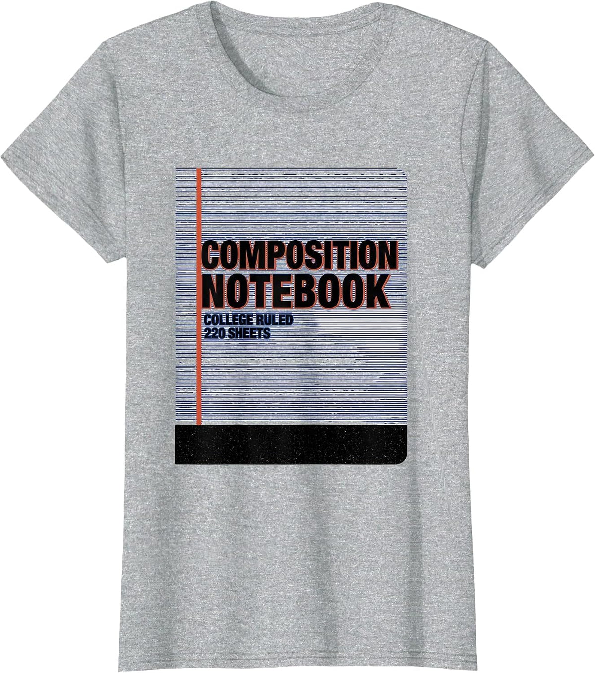 Women's Composition Notebook College Ruled 220 Sheets Teacher T-Shirt - Heather Grey