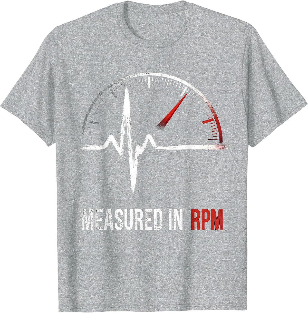 Men's Measured In RPM Distressed Car Guy Auto Mechanic Speedometer T-Shirt - Heather Grey