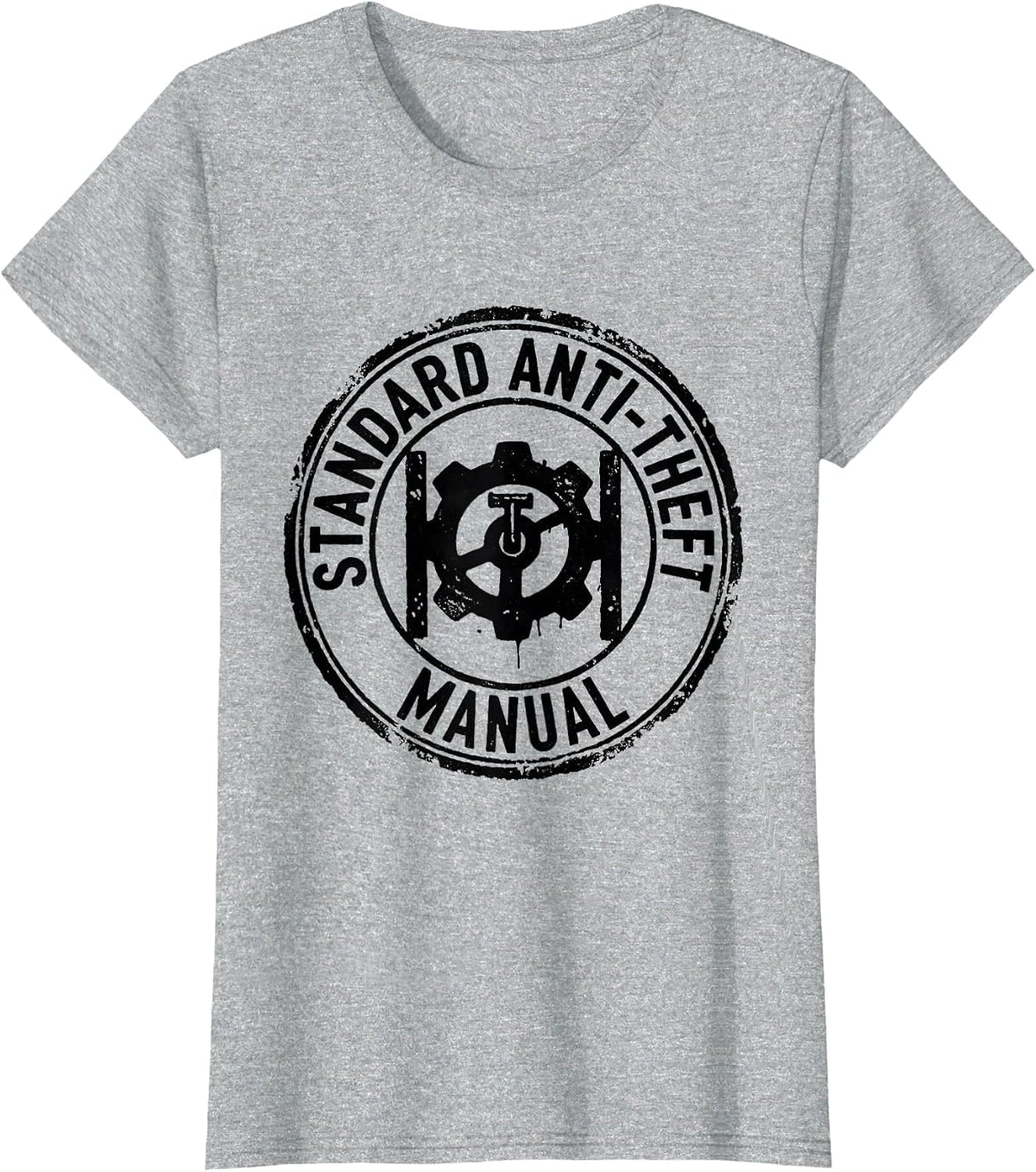 Women's Standard Anti-Theft: Manual Gearbox Driver Car Guy T-Shirt - Heather Grey