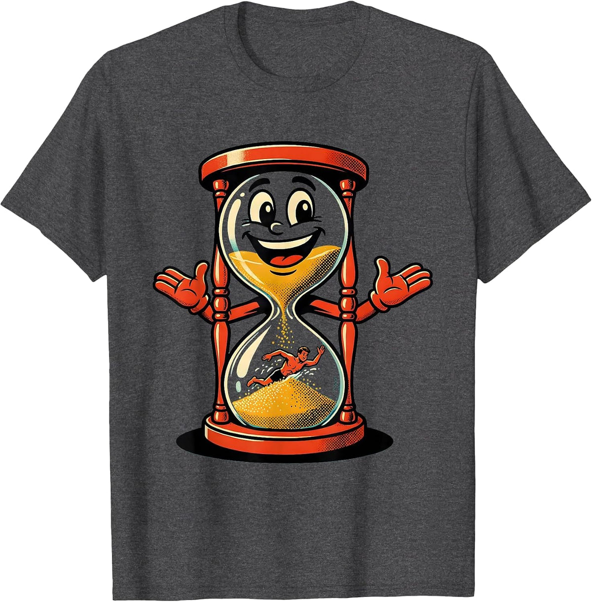 Men's Occupational Therapy Swimming Hourglass Graphic T-Shirt - Dark Heather Grey