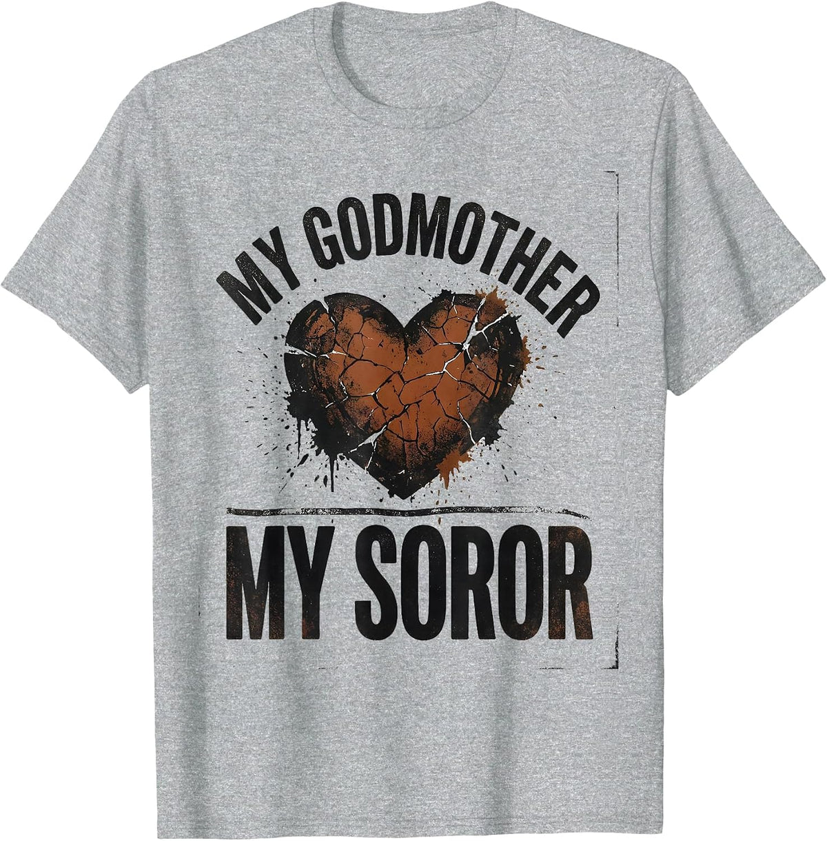 Men's My Godmother My Soror Distressed Sorority Greek Letter Pride T-Shirt - Heather Grey
