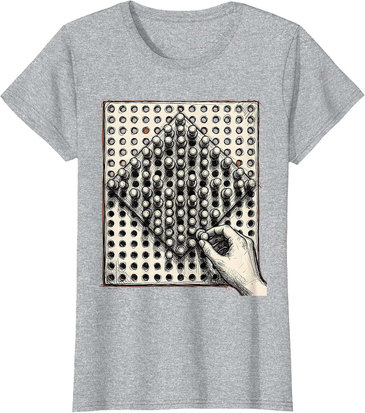 Occupational Therapy Pegboard Colorful Pegs Design T-Shirt - Heather Grey