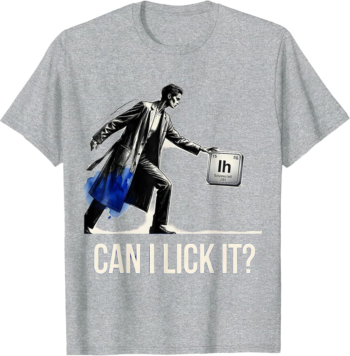 Men's Can I Lick It Periodic Table Science Design T-Shirt - Heather Grey