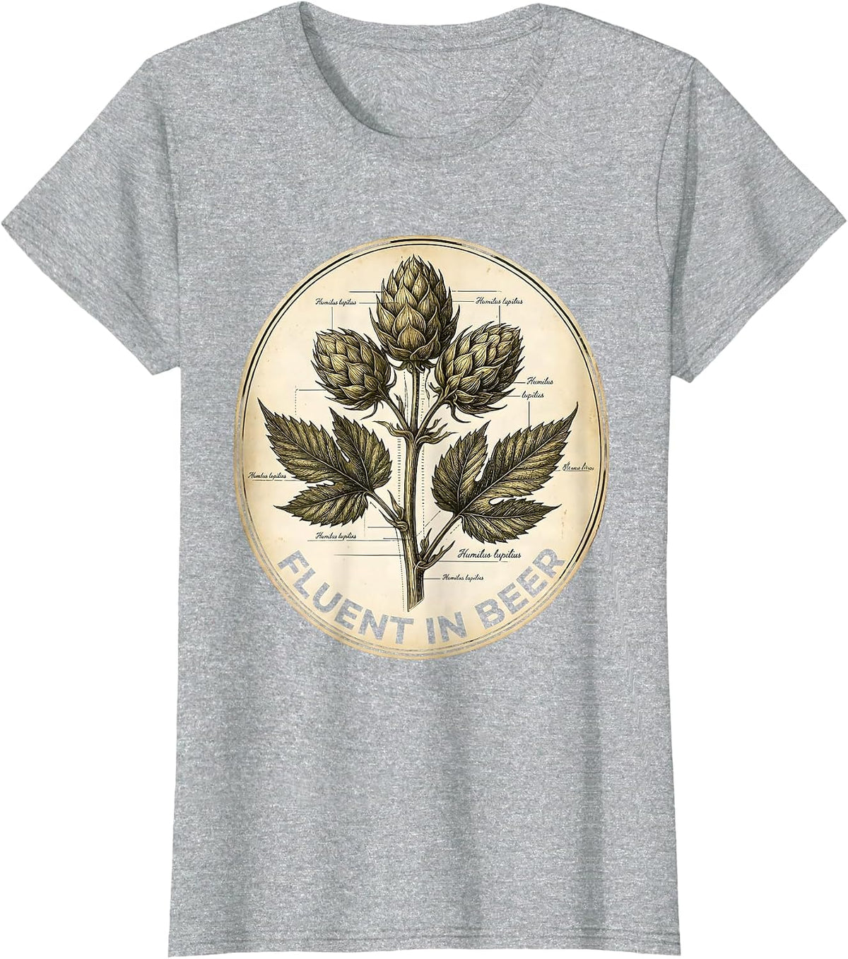 Fluent In Beer Funny Drinking Design T-Shirt - Heather Grey