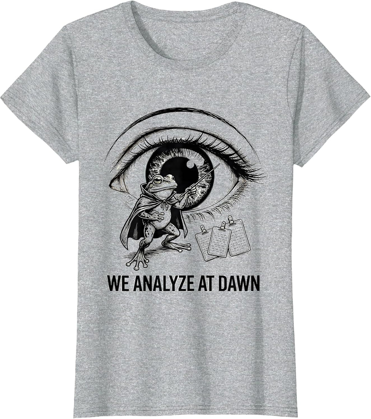 Women's We Analyze At Dawn Funny Frog Teacher Reader Back To School T-Shirt - Heather Grey