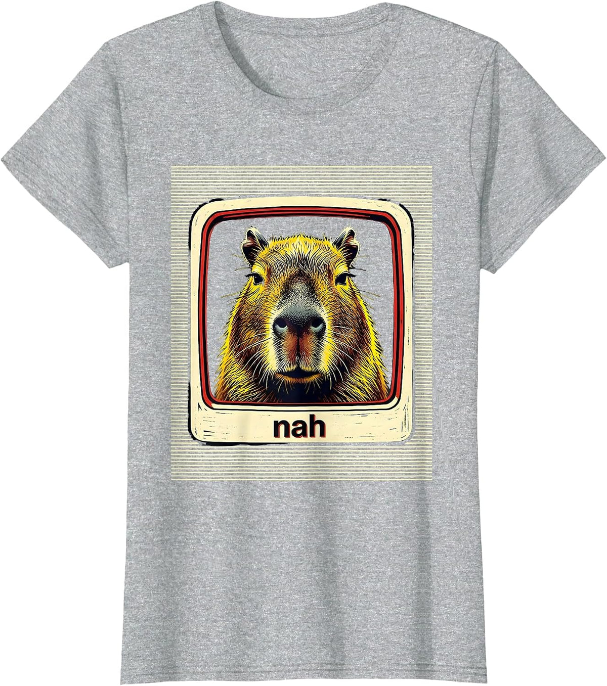 nah Funny Capybara Gamer Meme Humor Video Games T-Shirt - Heather Grey