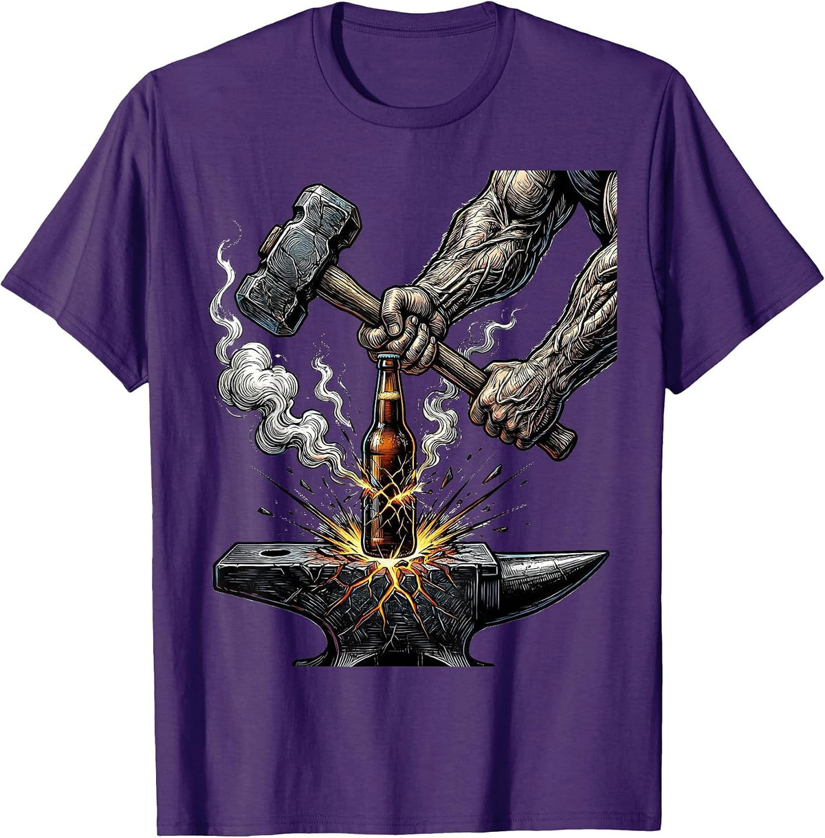 Blacksmith Beer Forge Graphic Tee T-Shirt - Purple