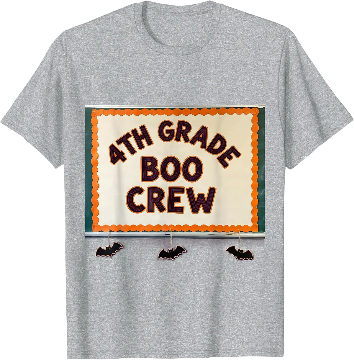 Men's 4th Grade Boo Crew Funny Halloween Teacher Student T-Shirt - Heather Grey