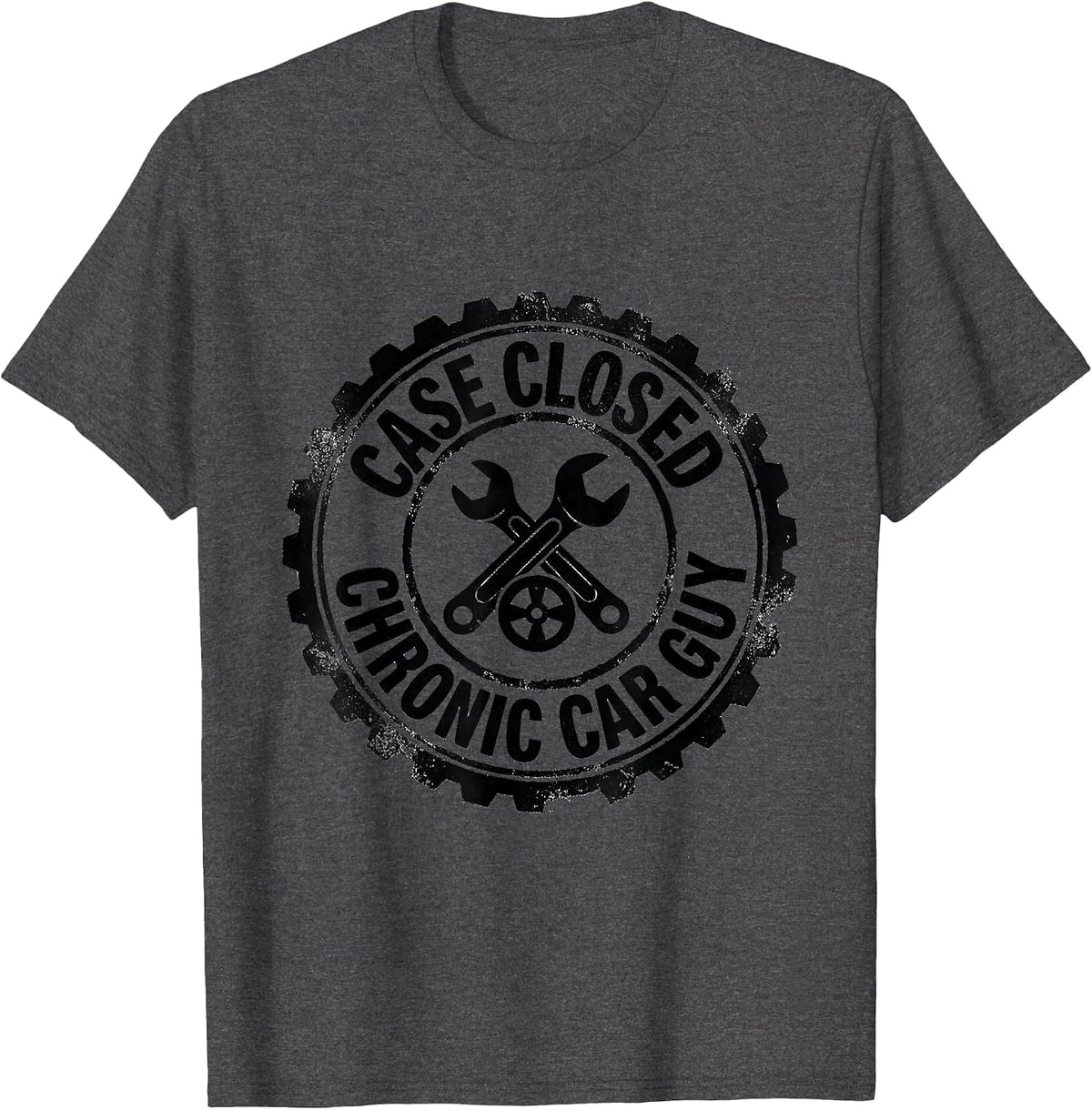 Men's Case Closed Chronic Car Guy Funny Car Lover Enthusiast Gift T-Shirt - Dark Heather Grey