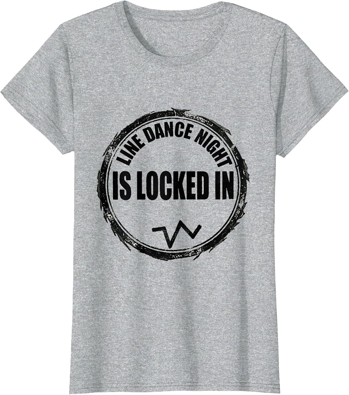 Line Dance Night Is Locked In Funny Line Dance Group Humor T-Shirt - Heather Grey