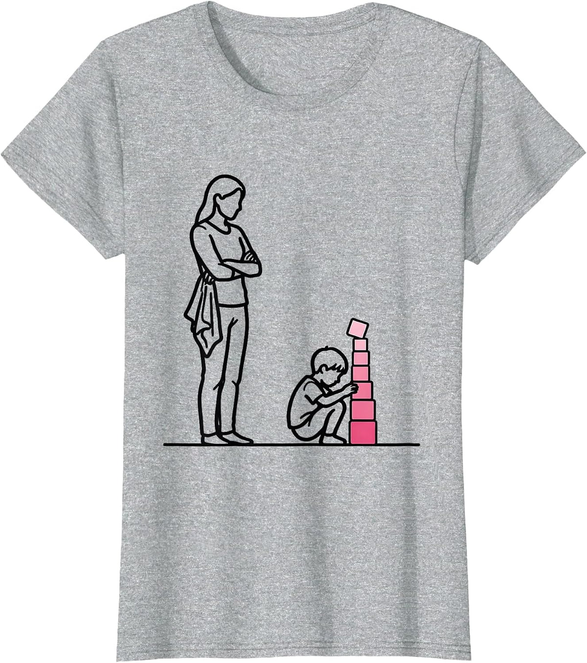 Women's Montessori Guide Teacher Method Pride Play Learning T-Shirt - Heather Grey