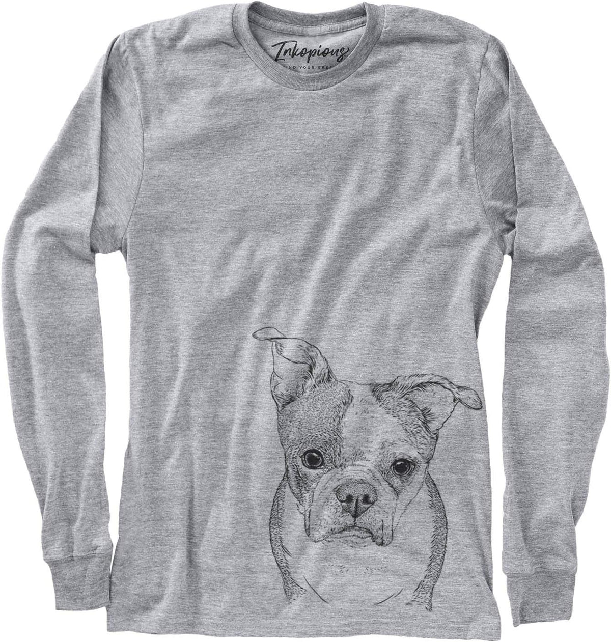 Bare Bandit the Boston Terrier Dog Triblend T-Shirt - Unisex Unisex Long Sleeve