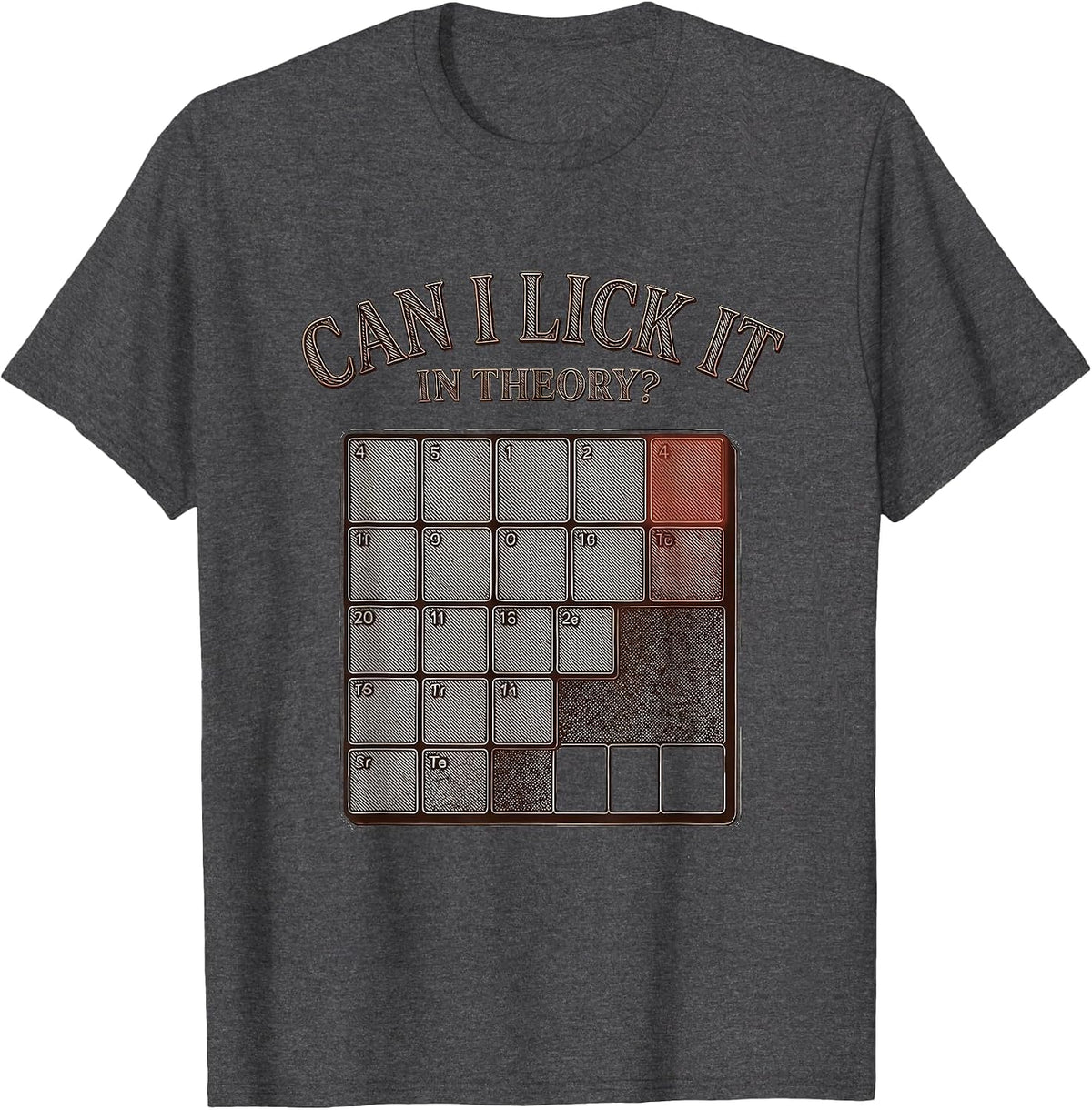 Can I Lick It In Theory Funny Periodic Table Science Teacher T-Shirt - Dark Heather Grey