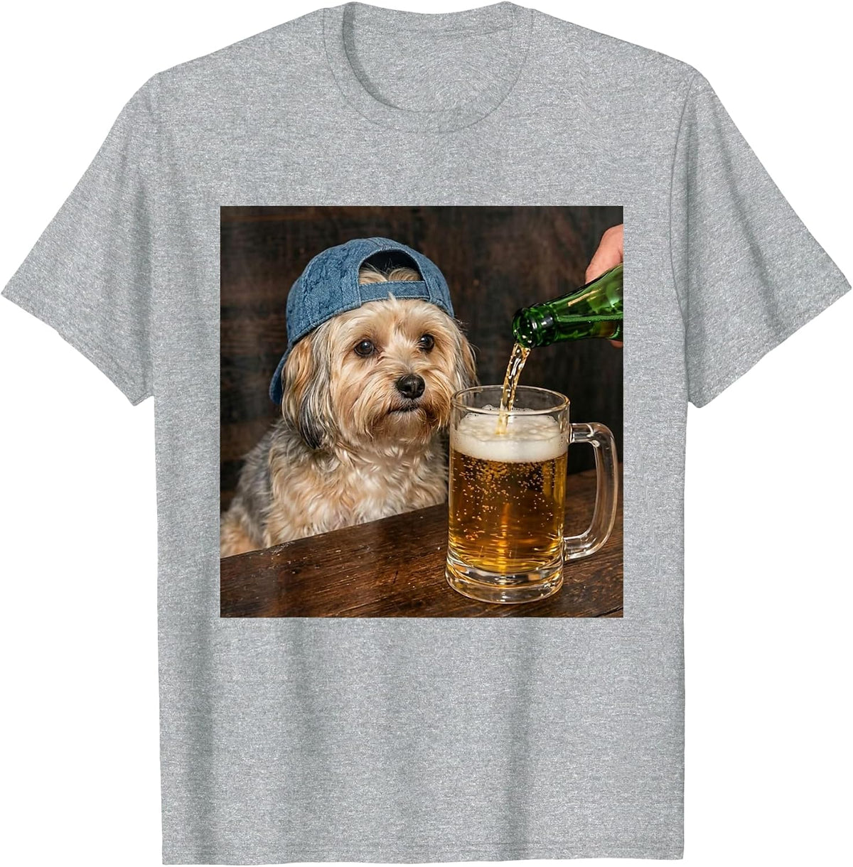 Havanese Drinking Beer Funny Havanese Dog Meme T-Shirt - Heather Grey