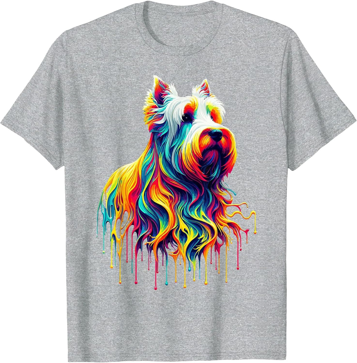Dripping Paint Art Scottish Terrier Scottie Terriers T-Shirt - Heather Grey
