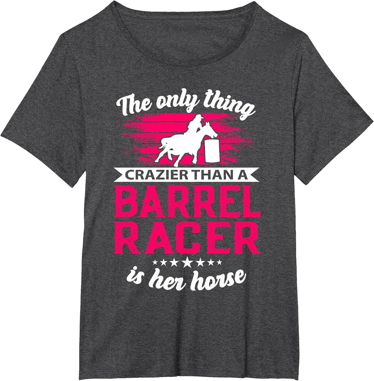 Barrel Racing Roping Horseback Riding Horse Rodeo Cowgirl T-Shirt - Dark Heather Grey