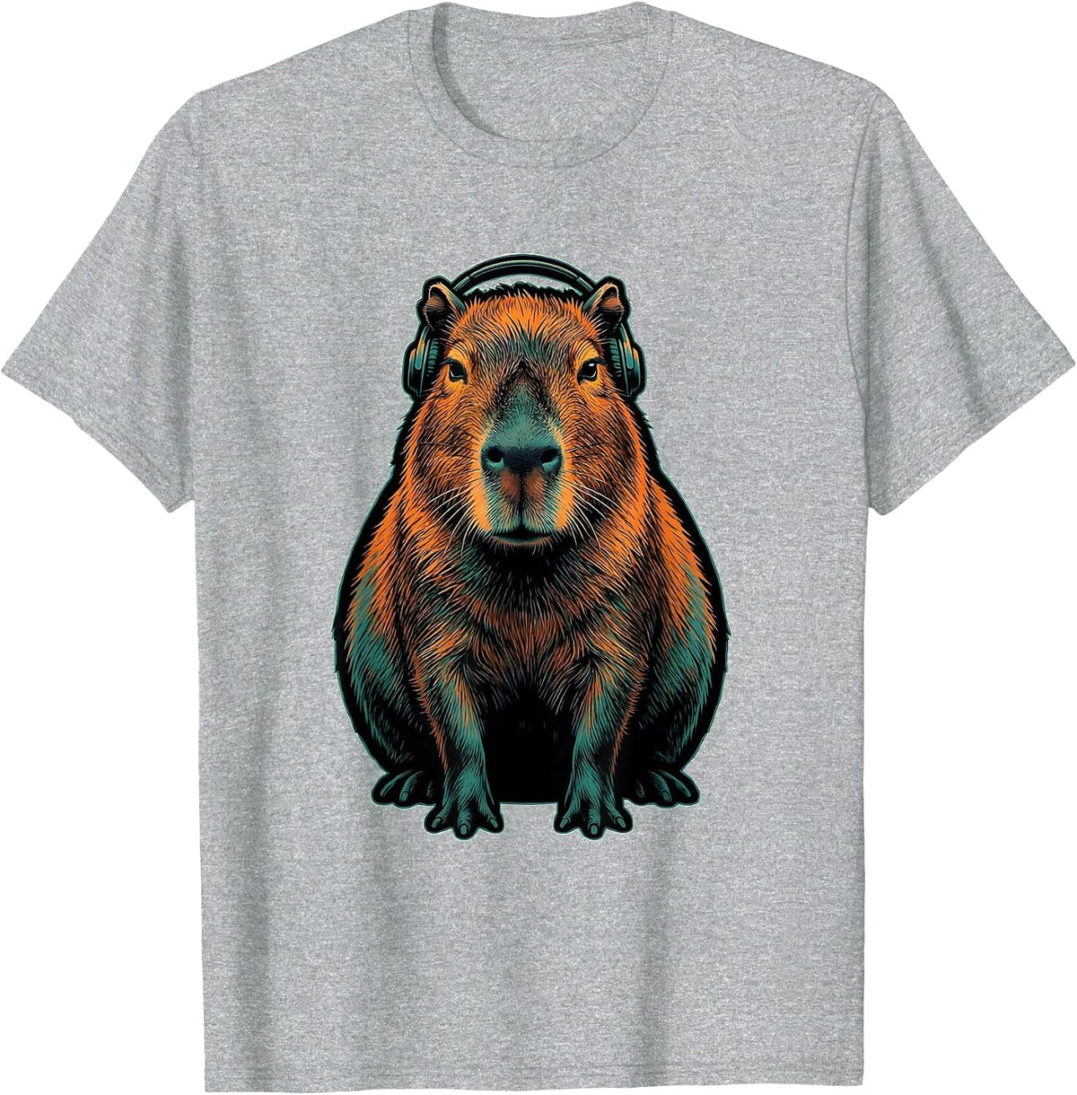 Men's Capybara Meme Cool Animal Humor Funny T-Shirt - Heather Grey