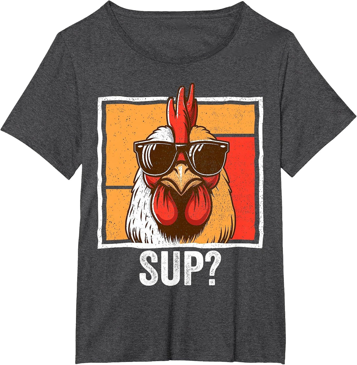 Chicken Sunglasses Animal Farm Funny for Farmer Men Women T-Shirt - Dark Heather Grey
