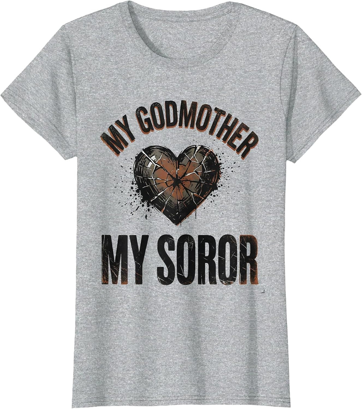 My Godmother My Soror Distressed Sorority Greek Letter Pride T-Shirt - Heather Grey