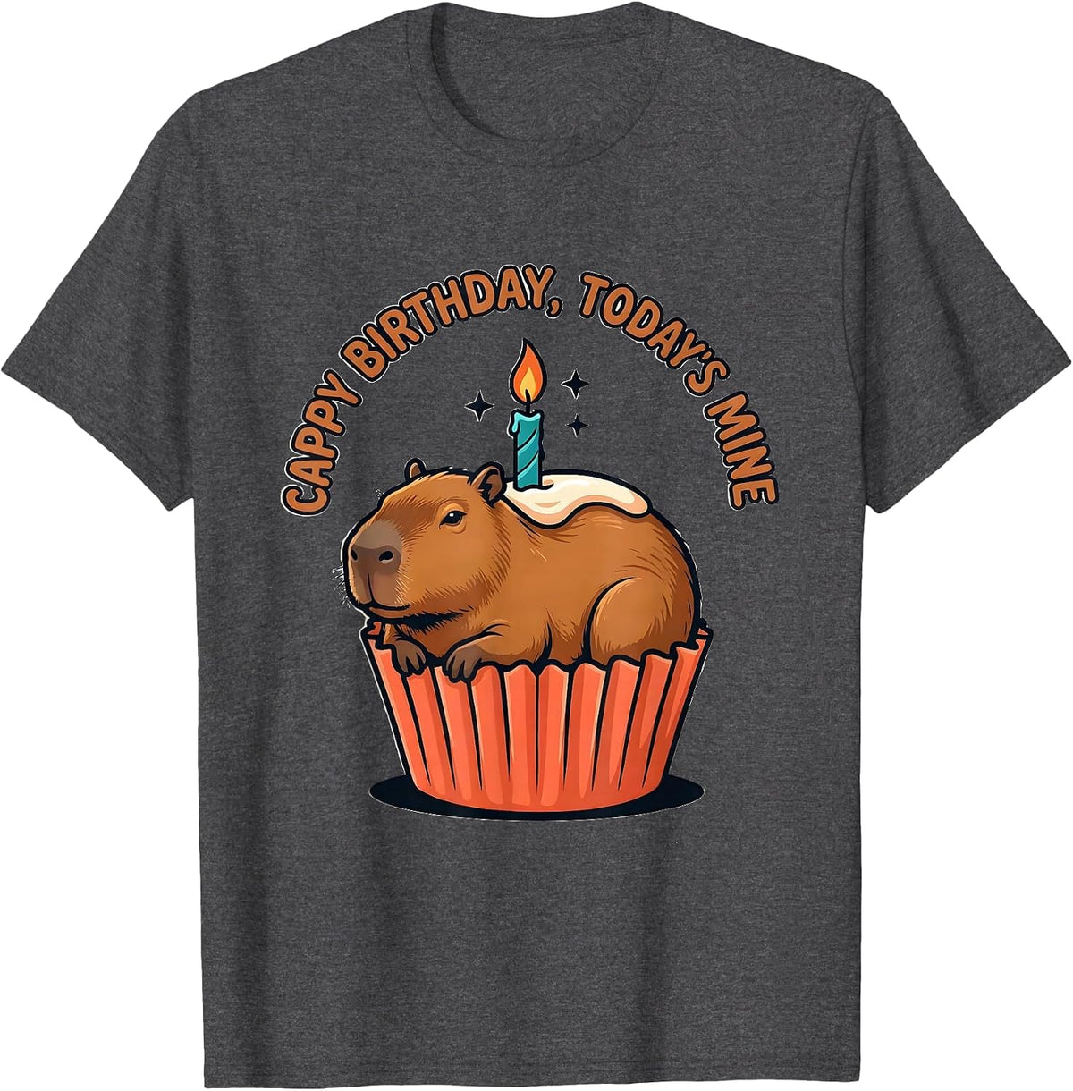 Men's Cappy Birthday Today's Mine Funny Capybara Kawaii Birthday T-Shirt - Dark Heather Grey