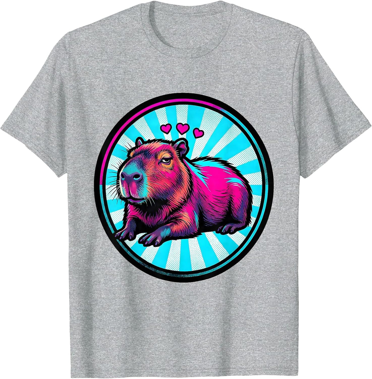 Men's Capybara Pop Art Meme Humor Funny Animal Fan T-Shirt - Heather Grey