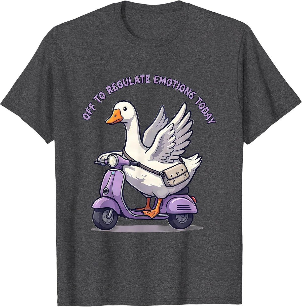 Off To Regulate Emotions Today Funny Mental Health Counselor T-Shirt - Dark Heather Grey