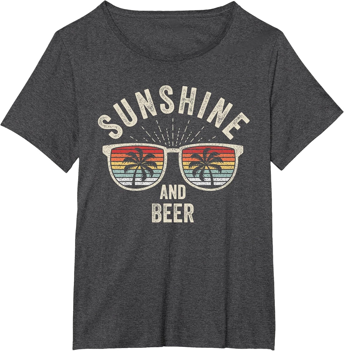 Vintage Retro Sunshine and Beer Craft Beer Brewery T-Shirt - Dark Heather Grey