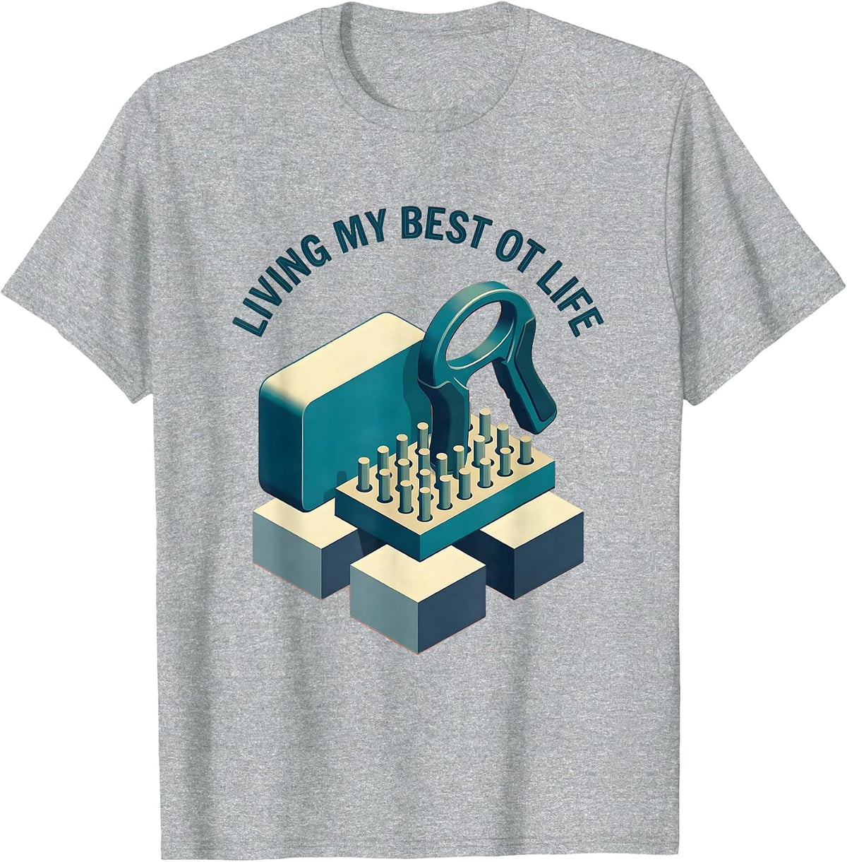 Men's Living My Best OT Life Occupational Therapy Design T-Shirt - Heather Grey