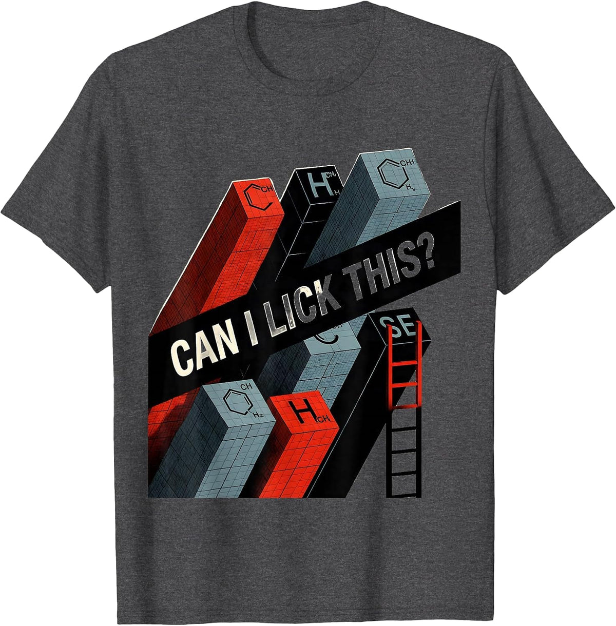 Men's Can I Lick This Funny Periodic Table Science Teacher Gift T-Shirt - Dark Heather Grey