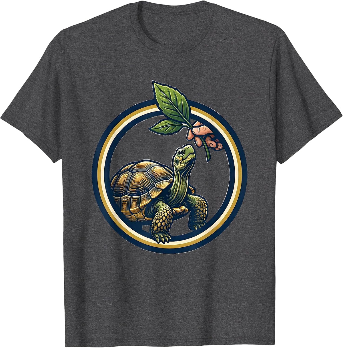 Men's Sealed Tortoise Emblem Pet Lover Gift T-Shirt - Dark Heather Grey
