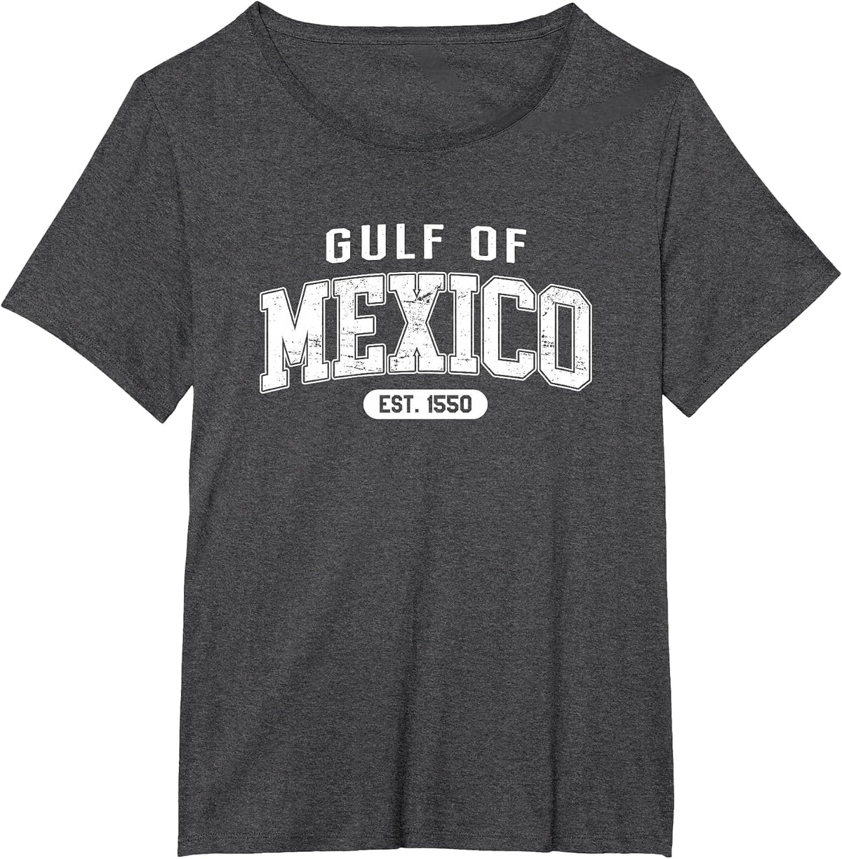 Gulf of Mexico Est. 1550 Retro Vintage T-Shirt - Dark Heather Grey