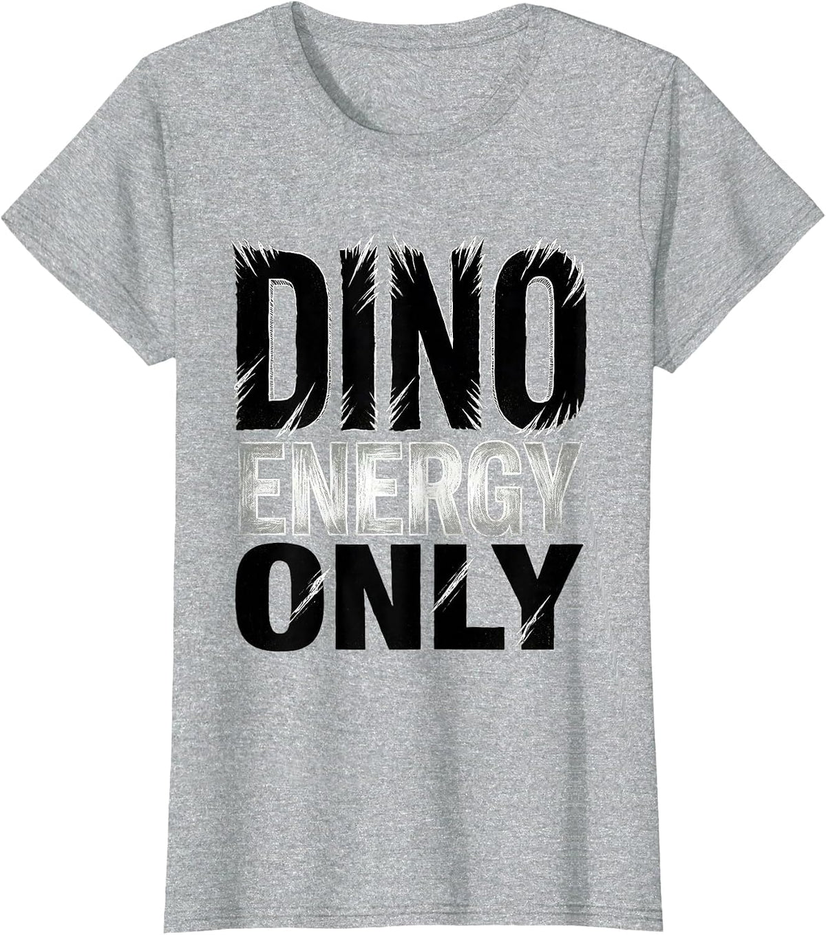 Women's Dino Energy Only Dinosaur Graphic Design T-Shirt - Heather Grey