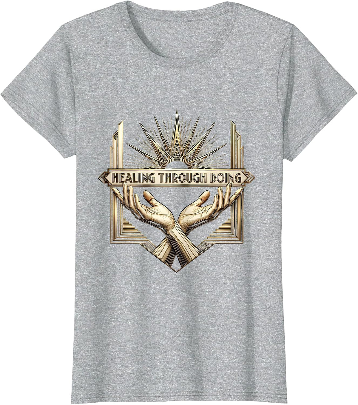 Healing Through Doing Occupational Therapy Design T-Shirt - Heather Grey