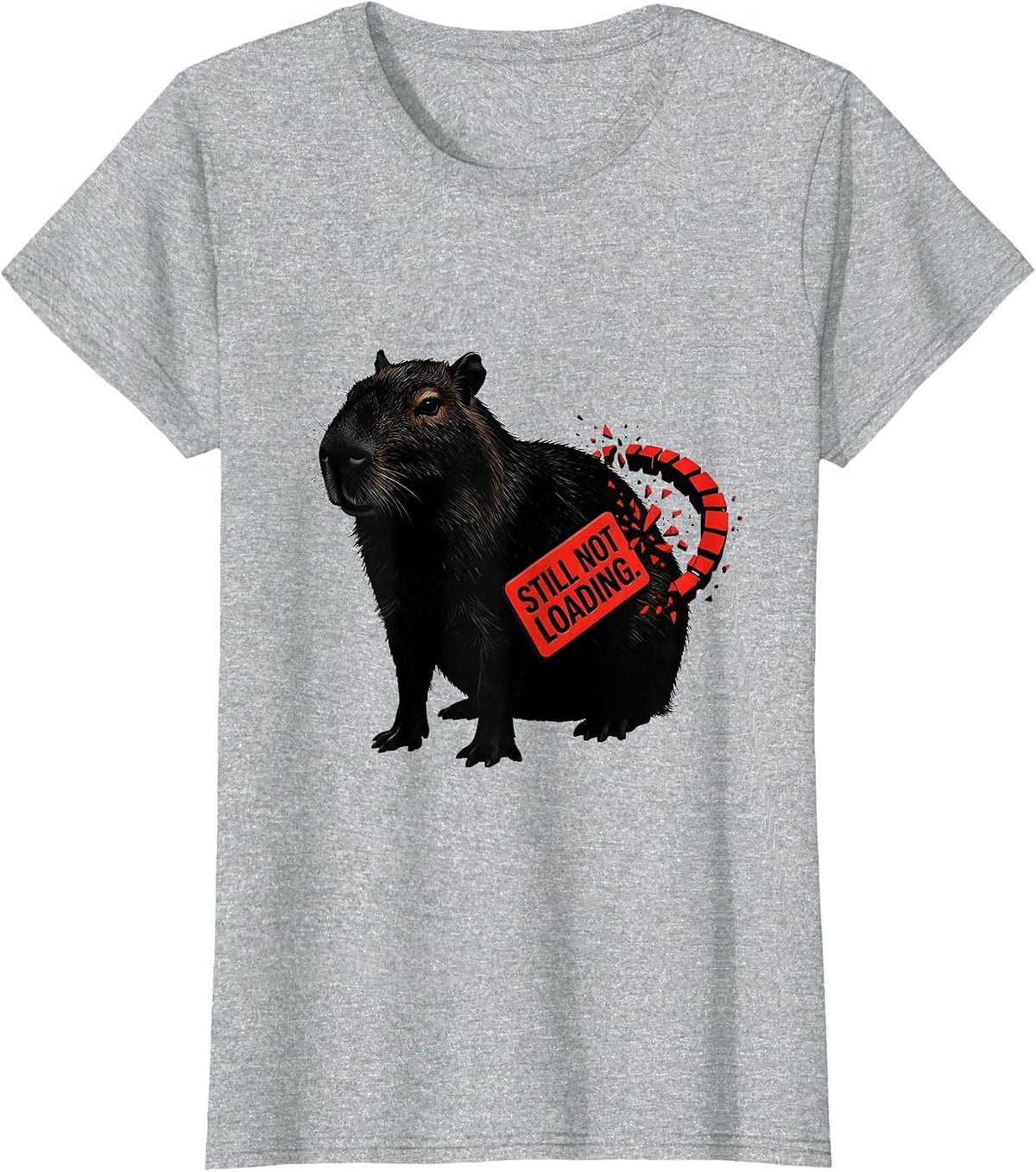 Still Not Loading Funny Capybara Gamer Meme Humor T-Shirt - Heather Grey