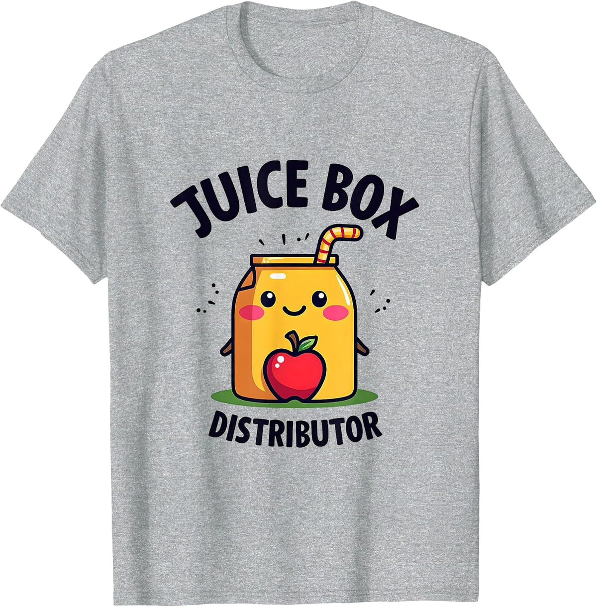 Juice Box Distributor Daycare Teacher Design T-Shirt - Heather Grey