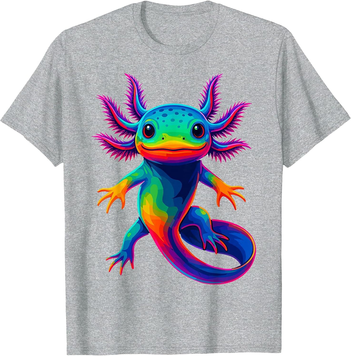 Axolotl Beautiful Colorful Kawaii Axolot T-Shirt - Heather Grey