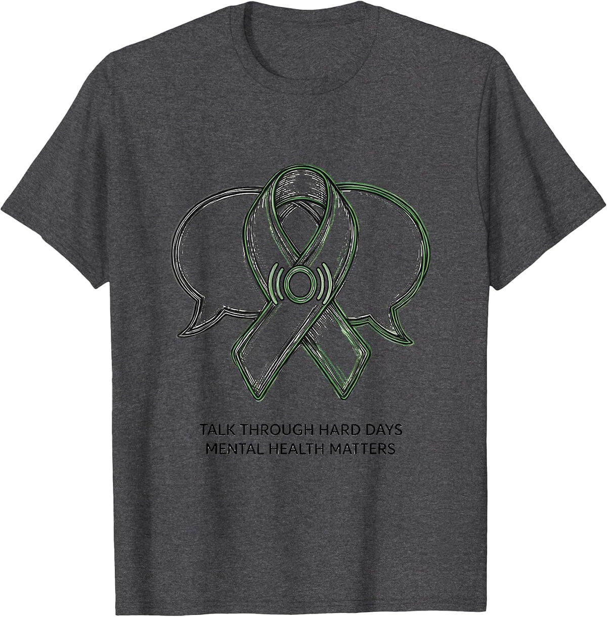 Men's Talk Through Hard Days — Mental Health Matters Support T-Shirt - Dark Heather Grey