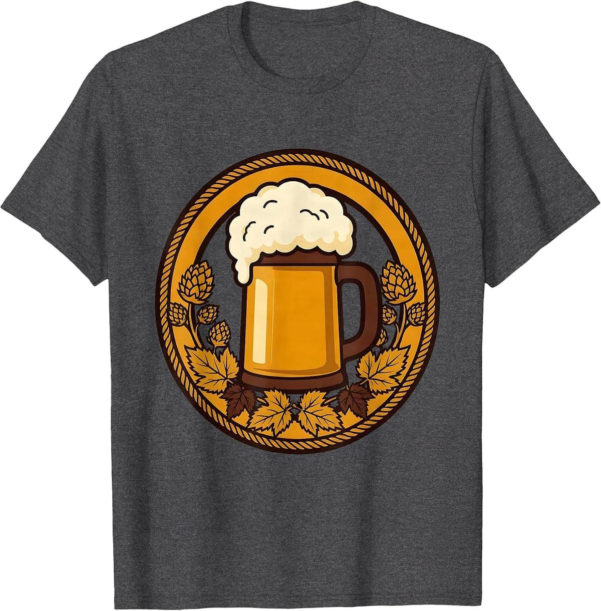 Men's Oktoberfest Overflowing Beer Stein Graphic T-Shirt - Dark Heather Grey