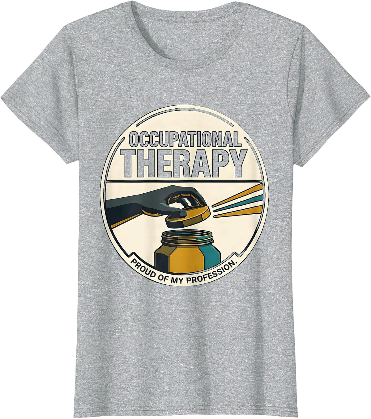 Women's Occupational Therapy, Proud Of My Profession Retro T-Shirt - Heather Grey