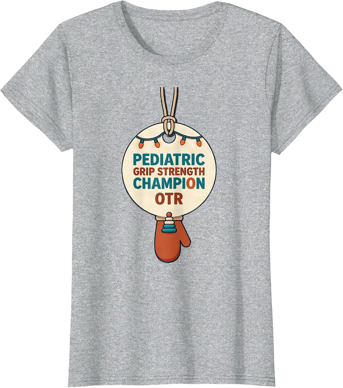 Women's Pediatric Grip Strength Champion, OTR Occupational Therapy T-Shirt - Heather Grey