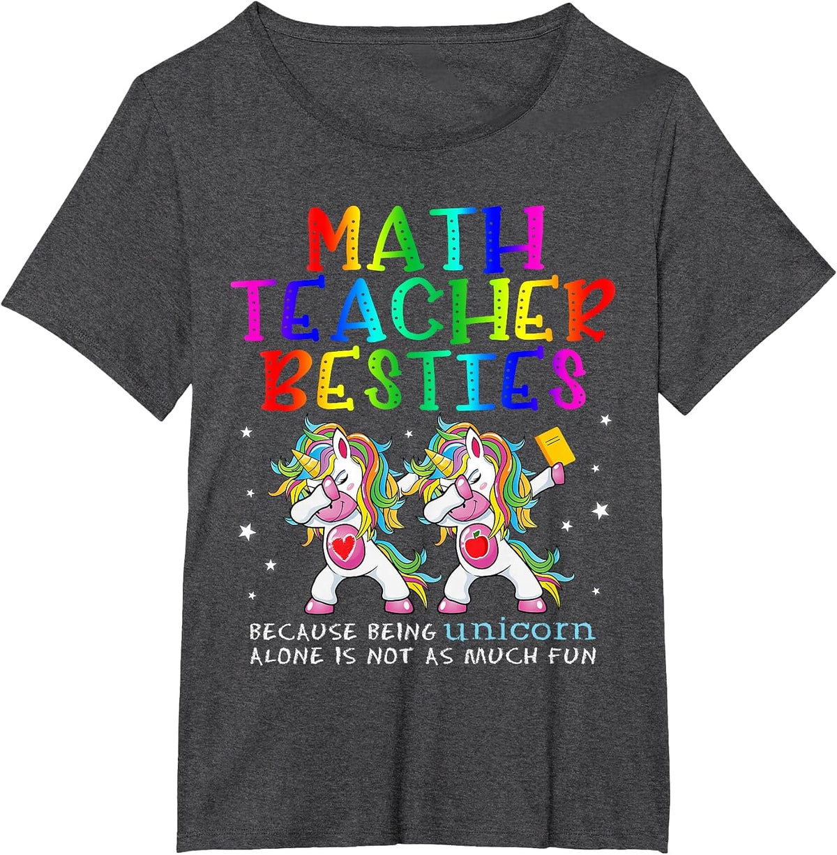 Math Teacher Besties Teacher's Day Best Friend T-Shirt - Dark Heather Grey