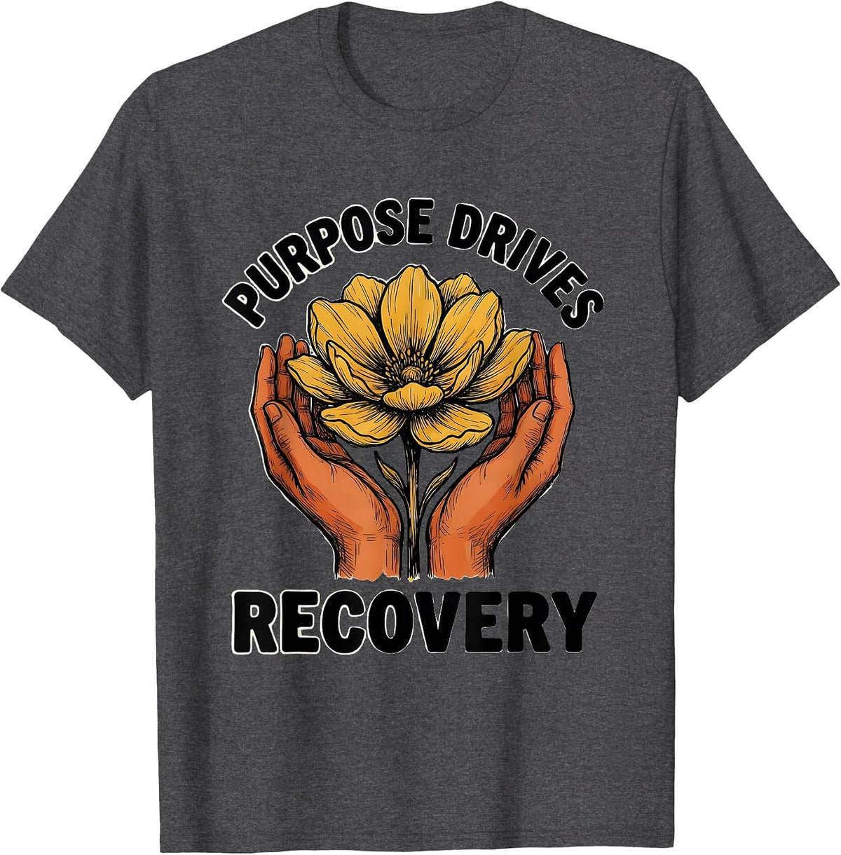 Men's Purpose Drives Recovery Occupational Therapy Design T-Shirt - Dark Heather Grey