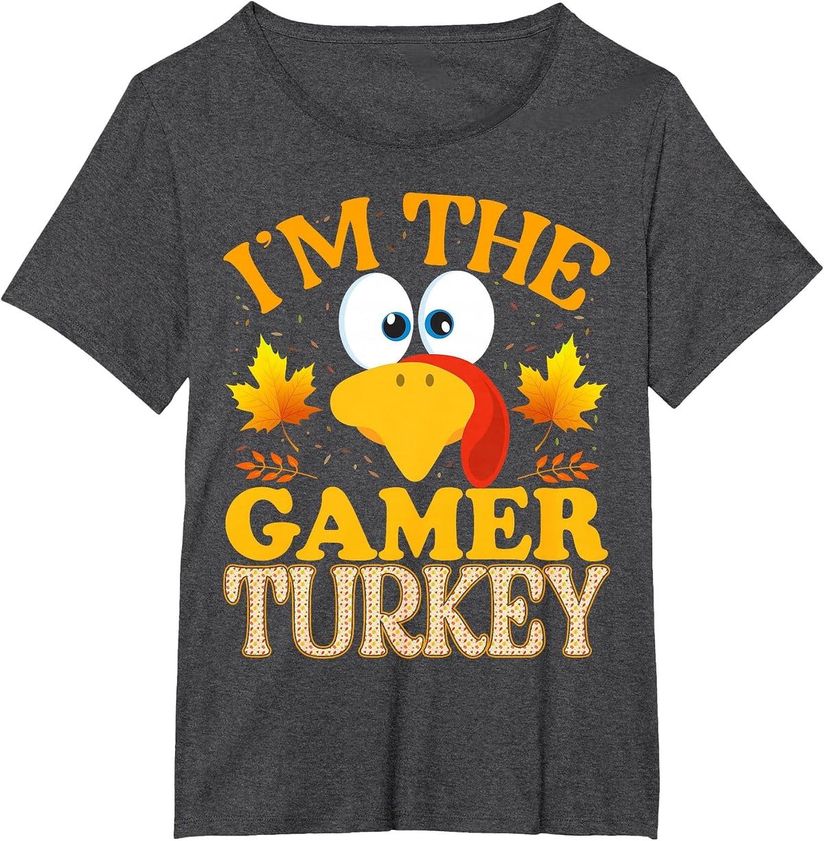 Thanksgiving I'm The Gamer Turkey Matching Group T-Shirt - Dark Heather Grey