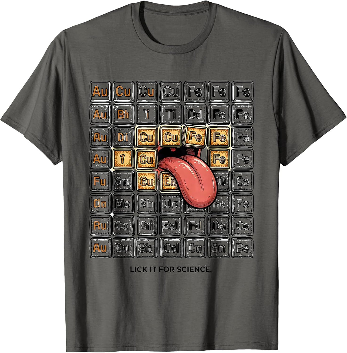 Men's Lick It For Science Periodic Table Design T-Shirt - Asphalt Grey