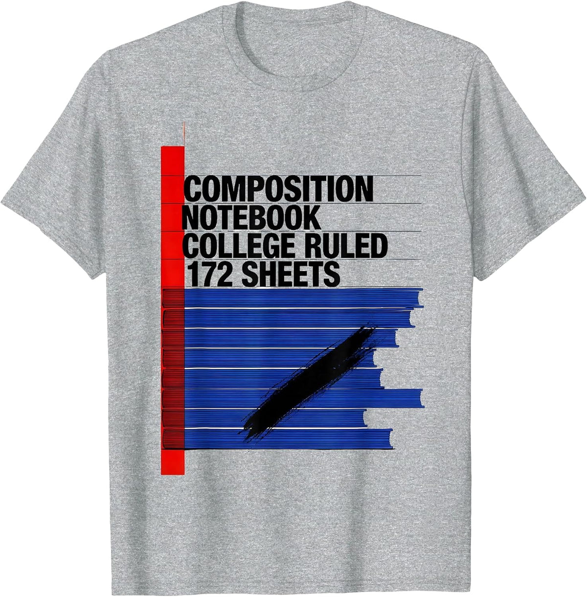 Men's Composition Notebook College Ruled 172 Sheets Teacher T-Shirt - Heather Grey