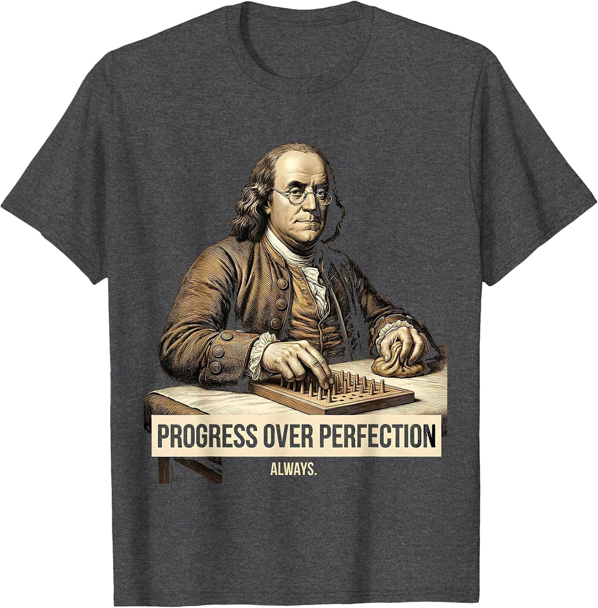Progress Over Perfection Occupational Therapy Design T-Shirt - Dark Heather Grey