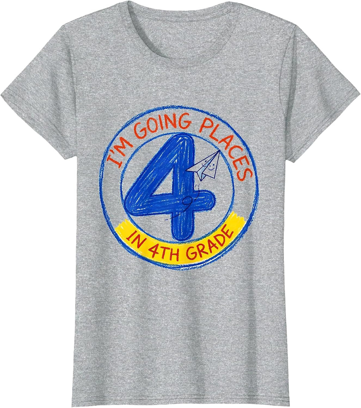 I’m Going Places In 4th Grade Funny Fourth Grade Back T-Shirt - Heather Grey