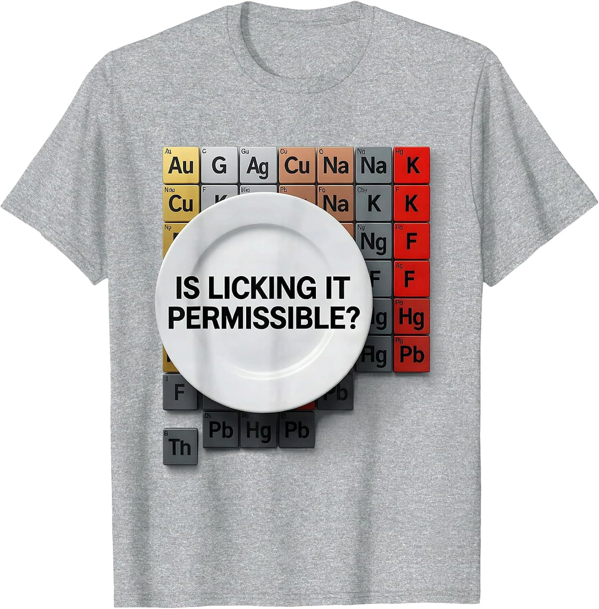 Men's Is Licking It Permissible Funny Periodic Table Chemistry T-Shirt - Heather Grey
